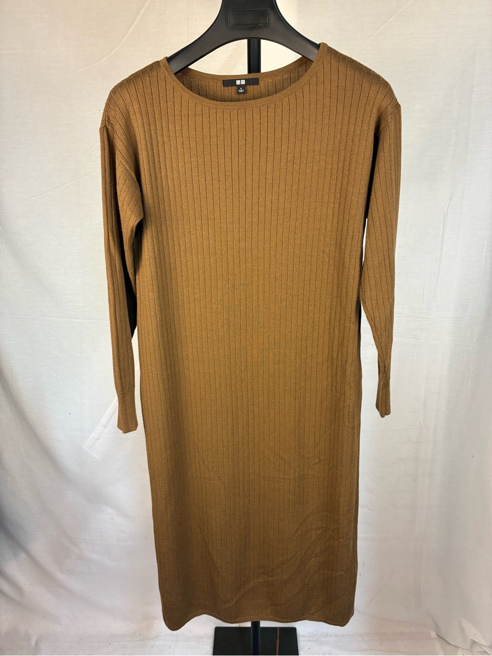 Uniqlo Wide Rib Knit Wool Blend Midi Dress S